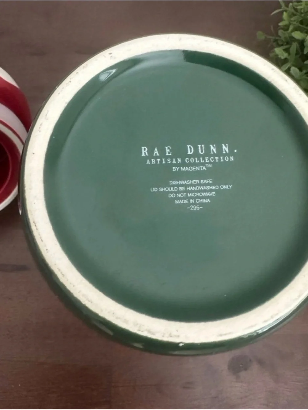 Rae Dunn SANTA'S ELF Green Figural Topper Canister NWOT
